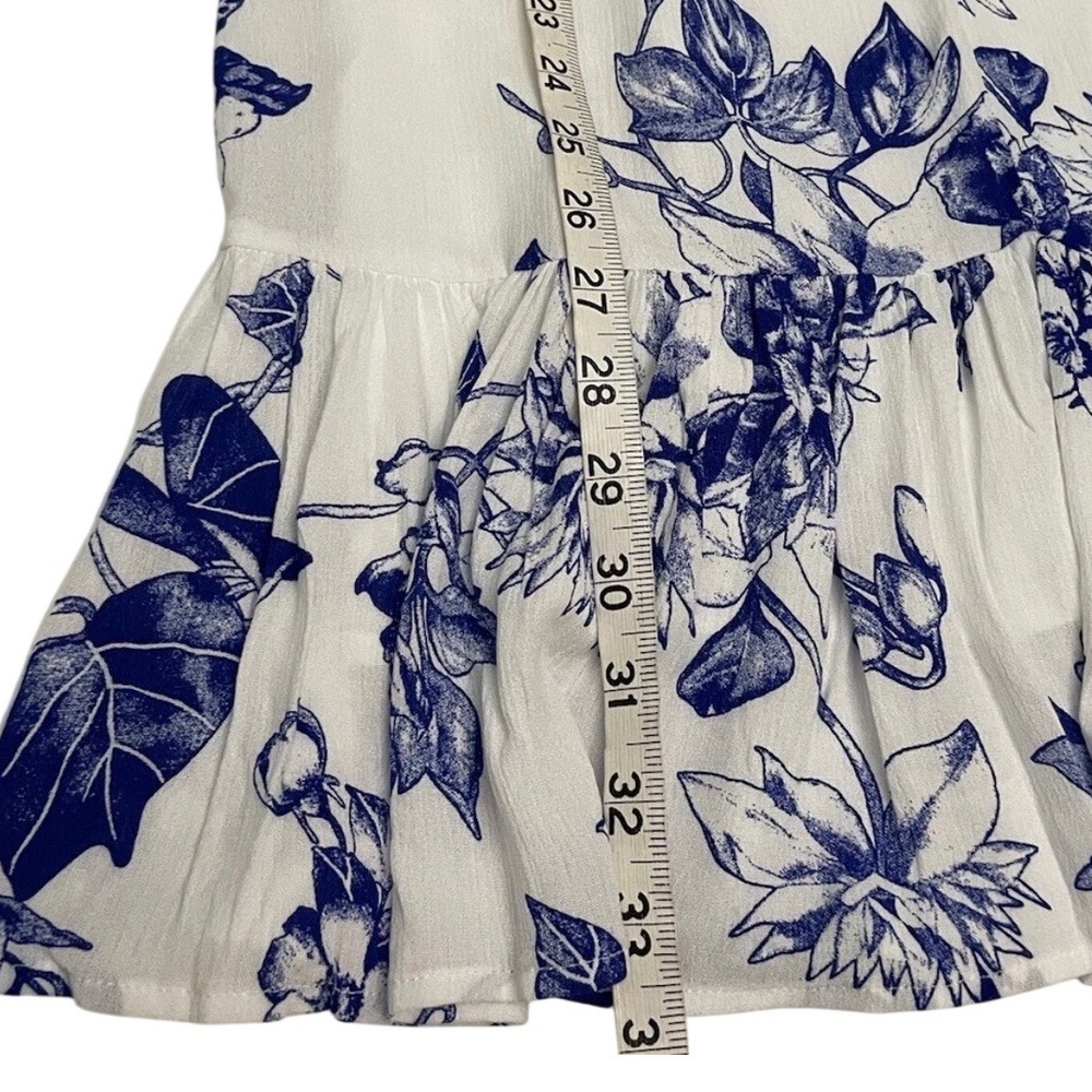 Lulus Garden Bloom Blue Floral Ruffle Mini Dress Small - Picture 8 of 9